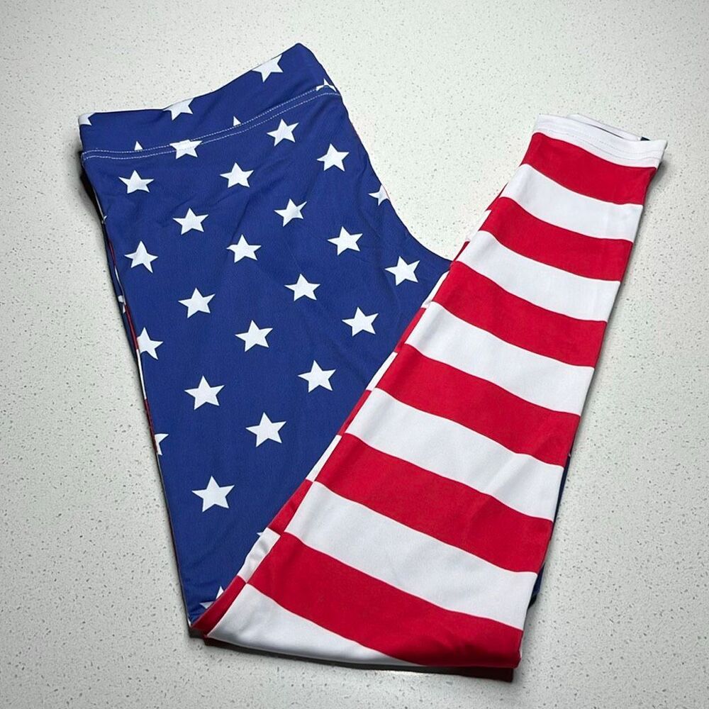NWOT Tipsy Elves Patriotic USA Leggings Tights Size Medium